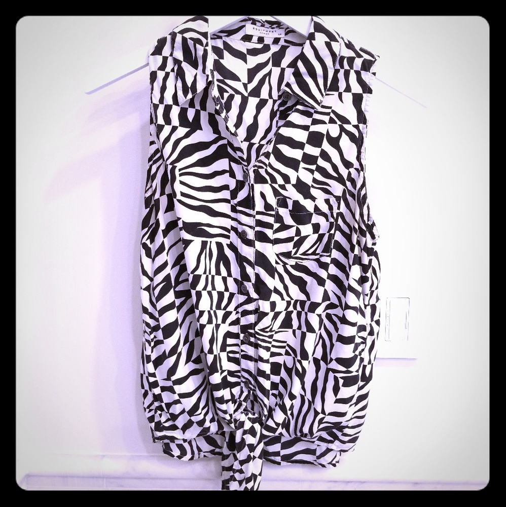 Equipment silk sleeveless blouse